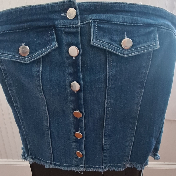 Denim Blue Button-Front Top - Picture 3 of 6